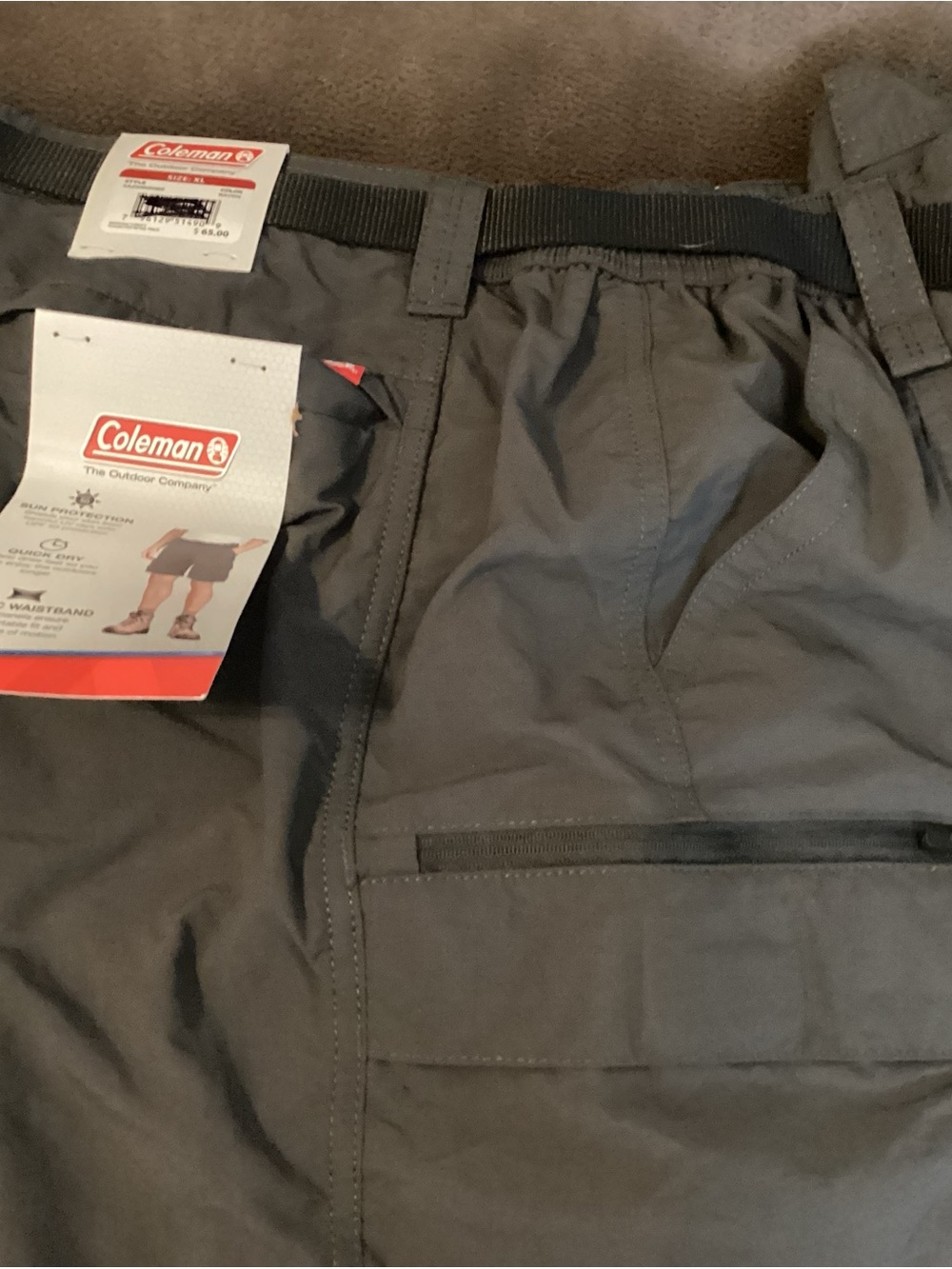 Coleman Dark Olive  Shorts with Webbing Belt